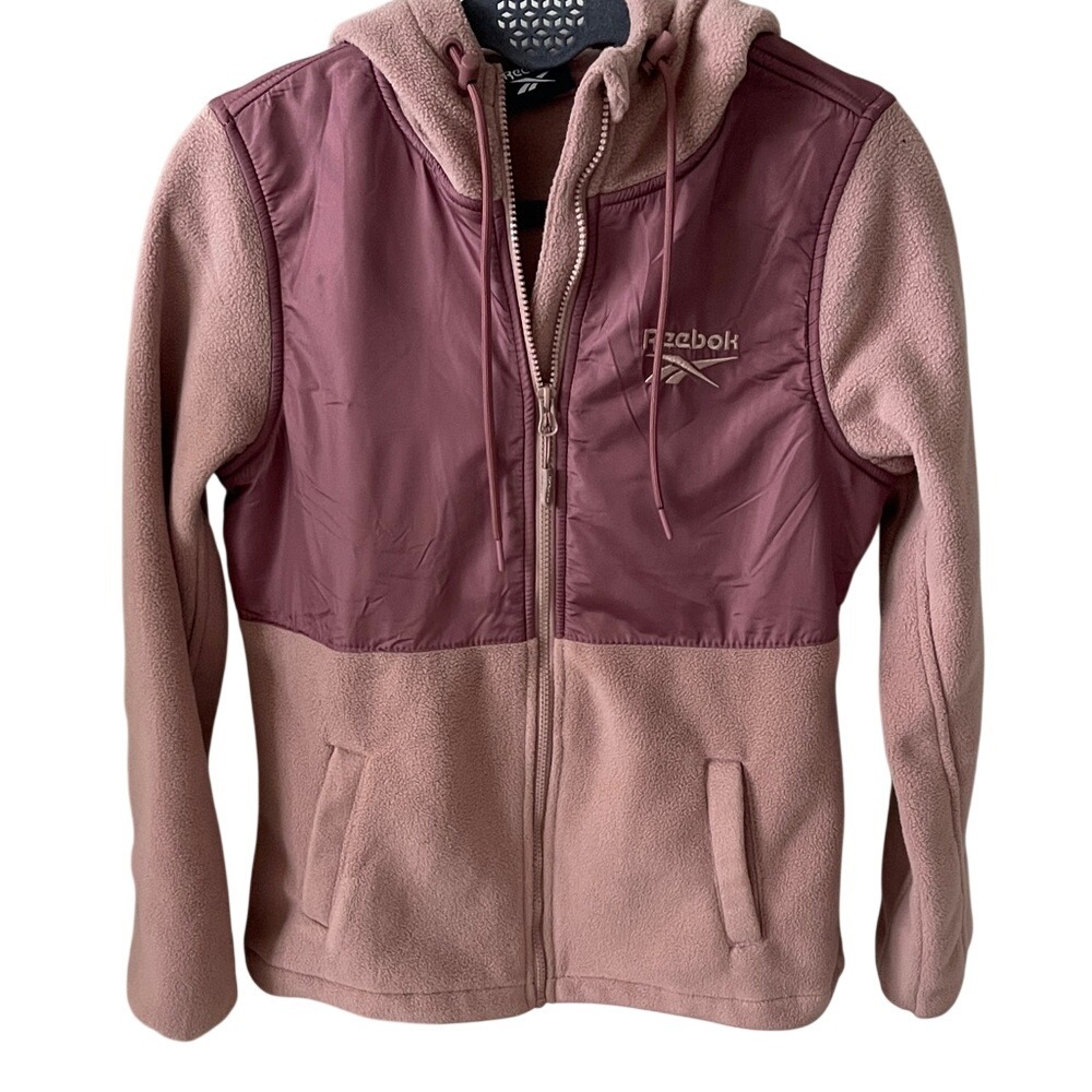 Reebok Women's Dusty Rose‎ Pink Fleece Hooded Jacket Small